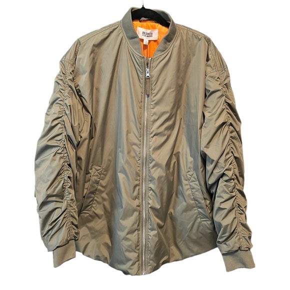 NWT BB Dakota Steve Madden Cargo Bomber Puffer Jacket Olive Green Sz L - Picture 2 of 5